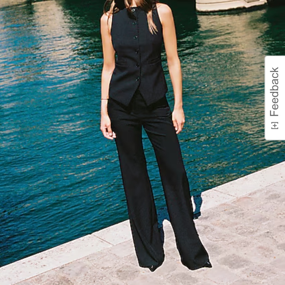 Editor Stretch Twill High Waisted Flare Trouser